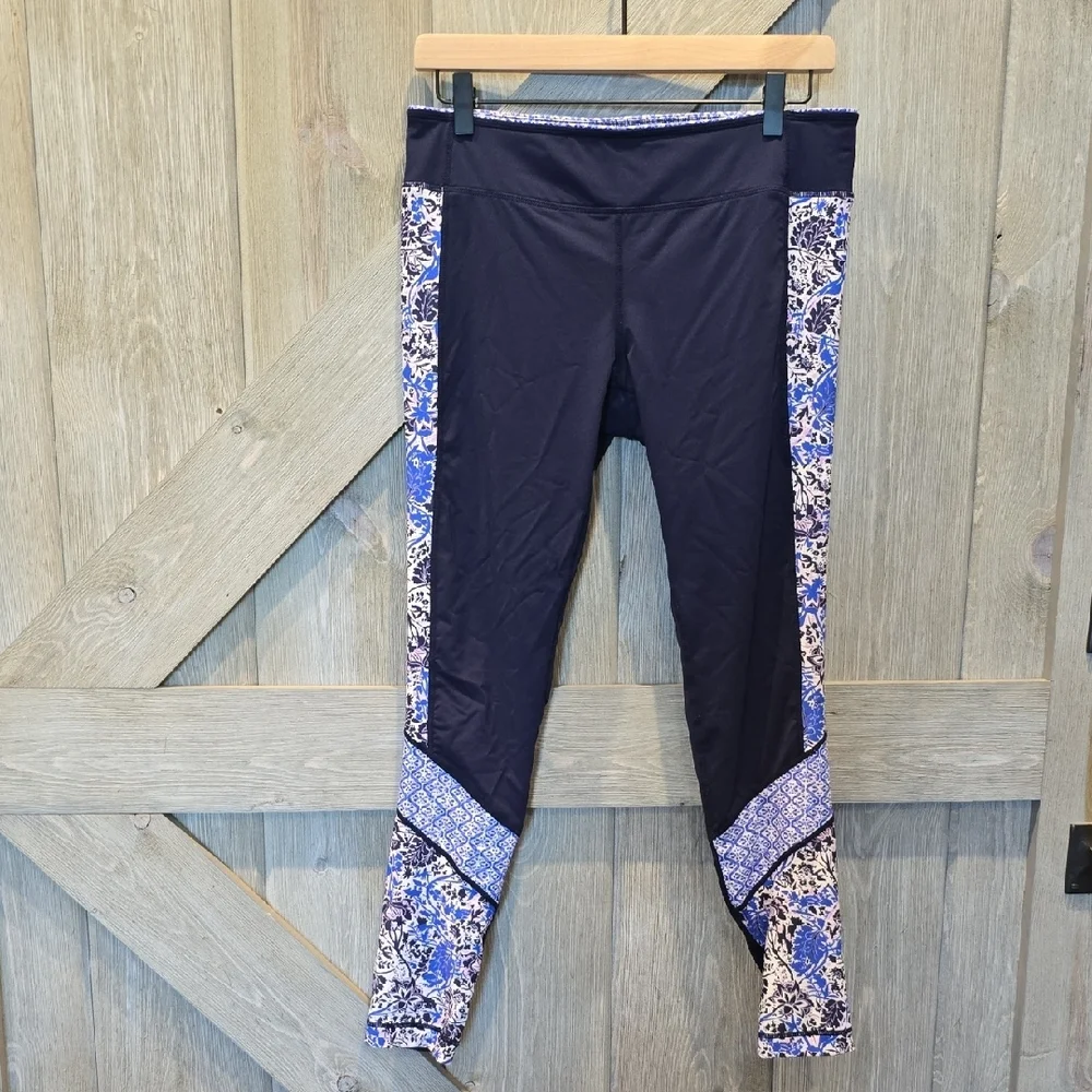 Athleta floral navy swim tights